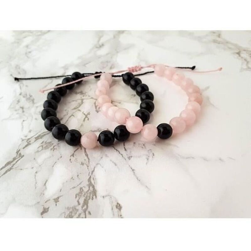 Armbänder für Fernbeziehungen, Partnerarmband-Set, Armbänder für Sie und Ihn, Freundschaftsarmbänder (weiß)