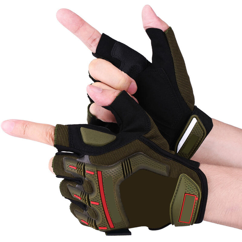 Armeegrüne, fingerhohe Motorradhandschuhe für Motocross und Radfahren – 1 Paar