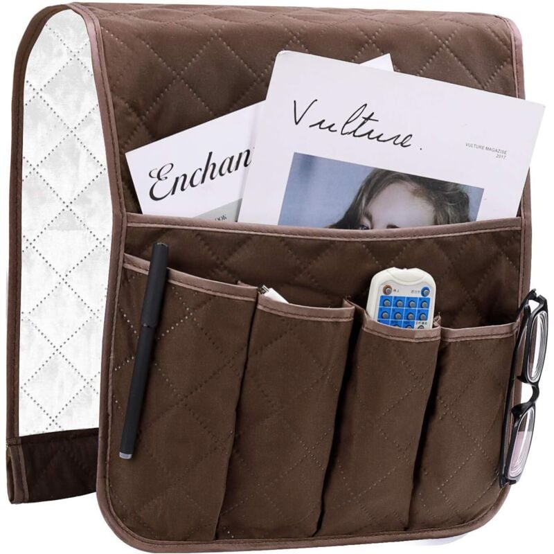 Armlehnen-Organizer, Sofa-Stuhl-Schutzbezug, Hängetaschen, platzsparend, rutschfeste Aufbewahrungstasche für Telefon, Bücher, Zeitschriften,