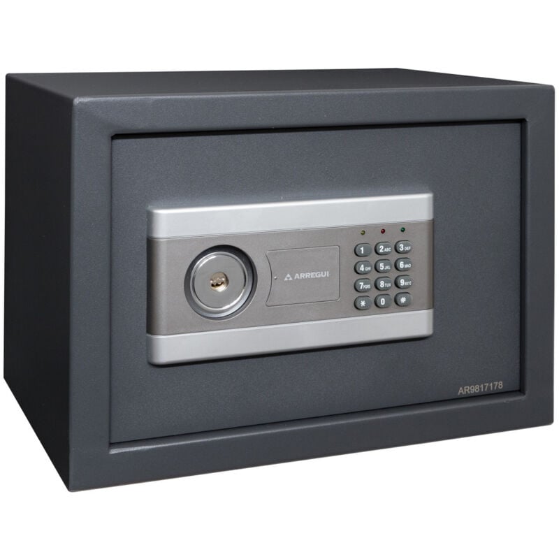 Arregui - Stylo 19010-S2 Möbeltresor Möbelsafe aus Stahl mit 2 Faktor- Sicherheitsschloss, Tresor Safe mit elektronischem Zahlenschloss + Schlüssel