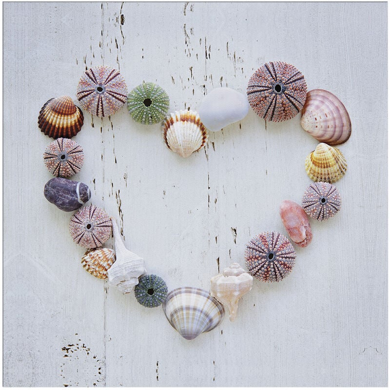Art For The Home - Outdoor Leinwandbilder Muschelherz 50x70cm