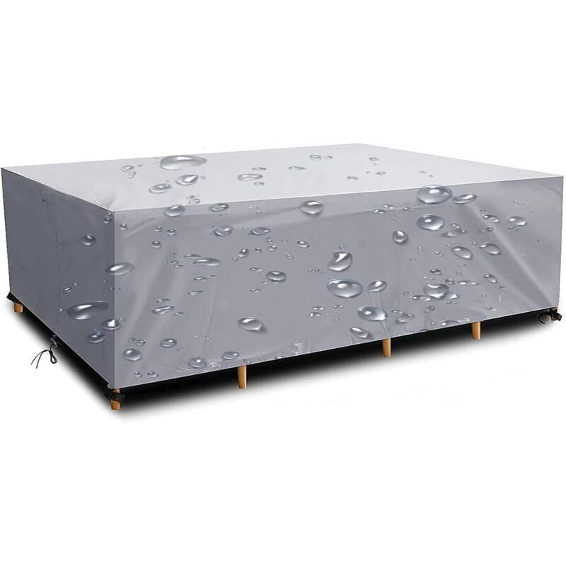 Abdeckungen für Gartenmöbel Wasserdicht, Gartenmöbel-Abdeckungen, Outdoor-Gartentisch-Abdeckung, 160 x 100 x 70 cm, 420D Oxford-Gewebe, Silber,