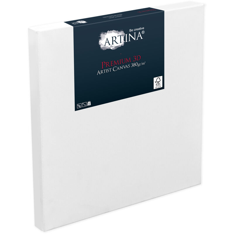 3D Premium Keilrahmen Leinwand 5er Set 25cm, 25cm - Artina