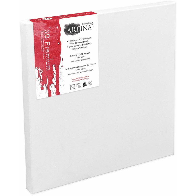 3D Premium Keilrahmen Leinwand 25x25x3 cm - Artina