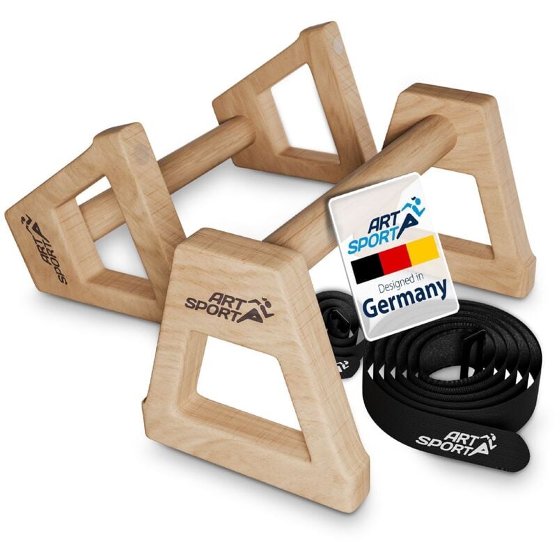Artsport - Liegestützgriffe aus Holz - Calisthenics, Parallettes, Liegestütz Barren, Indoor & Outdoor, ergonomische Handstand Griffe - xxl