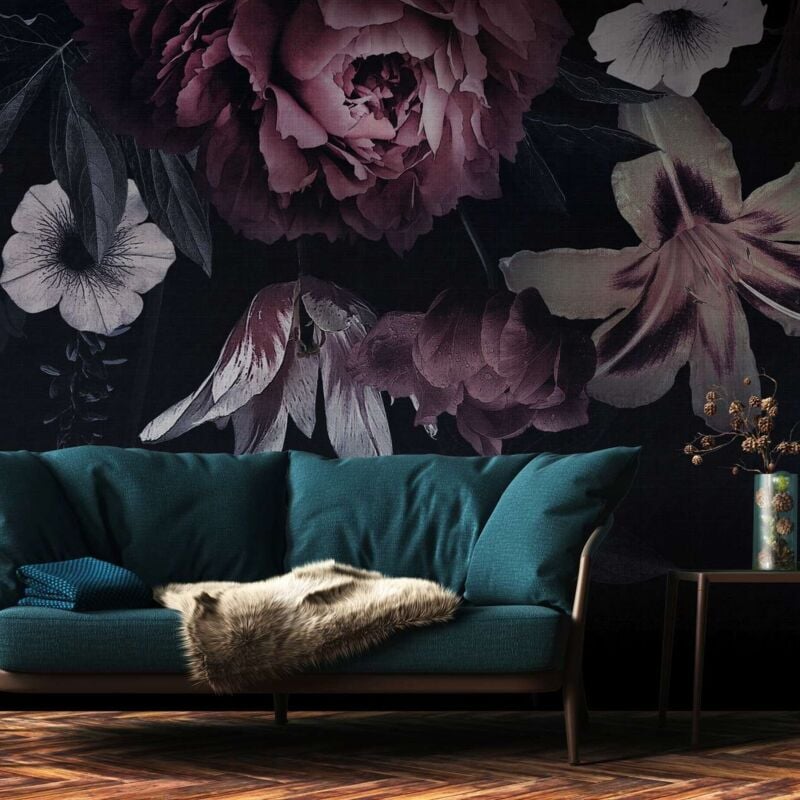 A.s.creations - a.s. Creation Fototapete Livingwalls The Wall 382791 Ein Motiv pro Rolle 3.71 x 2.80 m Blumenoptik Schwarz - Schwarz, Rot, Weiß, Grün