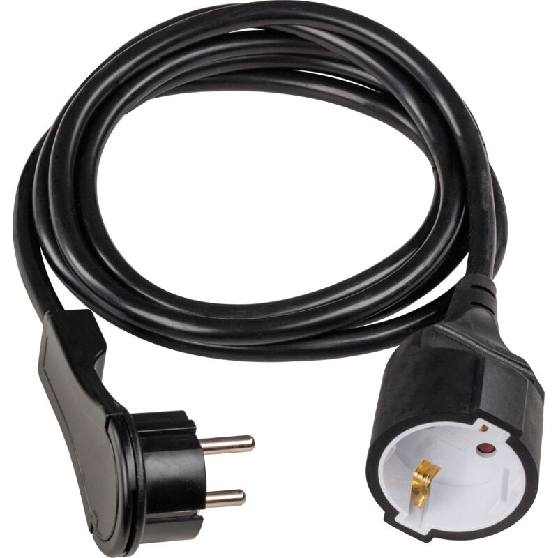 AS Schwabe 50212 Strom Verlängerungskabel Schwarz 2 m H05VV-F 3G 1,5 mm²