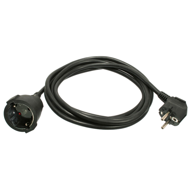 As-schwabe - Verlängerungskabel 10 m schwarz IP20 Stromkabel H05VV-F 3G1,5
