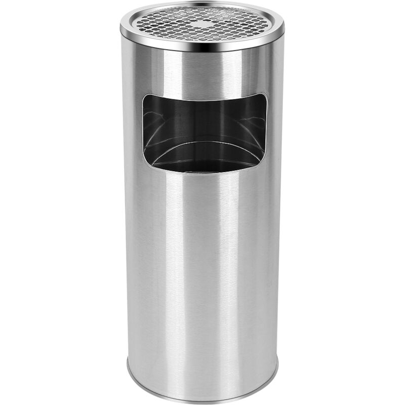 Aschenbecher Mülleimer beseitigen Rauch und Sand Runde Raucherzimmer Ascheeimer Innenbüro Vertikaler großer Mülleimer- Edelstahl