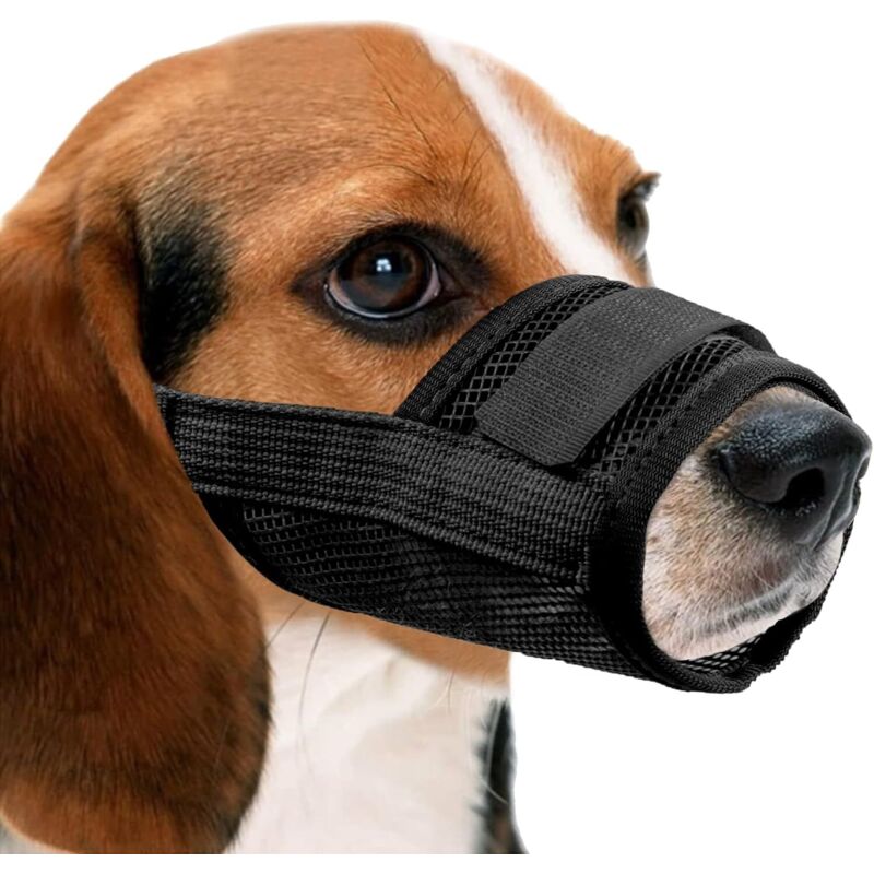 Lablanc - Atmungsaktiver, verstellbarer Hundemaulkorb aus Nylon, schnell verstellbarer Maulkorb, Anti-Bell- und Anti-Biss-Maulkorb (m, Schwarz)