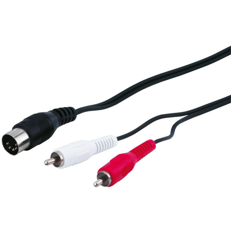 Goobay - Audio-Kabeladapter, DIN-Stecker zu Stereo-Cinch-Stecker, DIN-Stecker 180° (5-Pin) 2x Cinch-Stecker (Audio links/rechts). Kabellänge 1.5 m