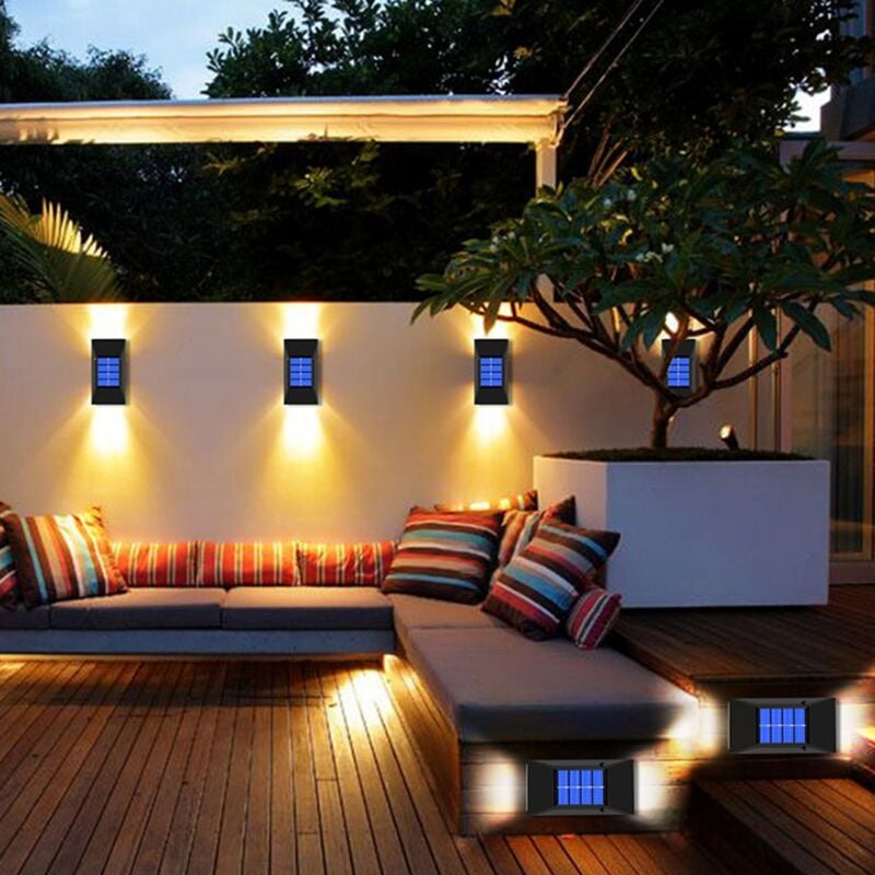 Außen-Wandleuchte, Solar-Gartendeko Lichter- Wegbeleuchtung(2 Stück)