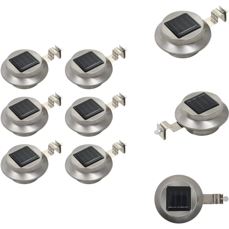 Outdoor Solarleuchten 6 Stück LED Rund 12 cm Weiß - Outdoor Beleuchtung - Solarlaterne - Gartenbeleuchtung - Wandleuchte - Terrasse Beleuchtung