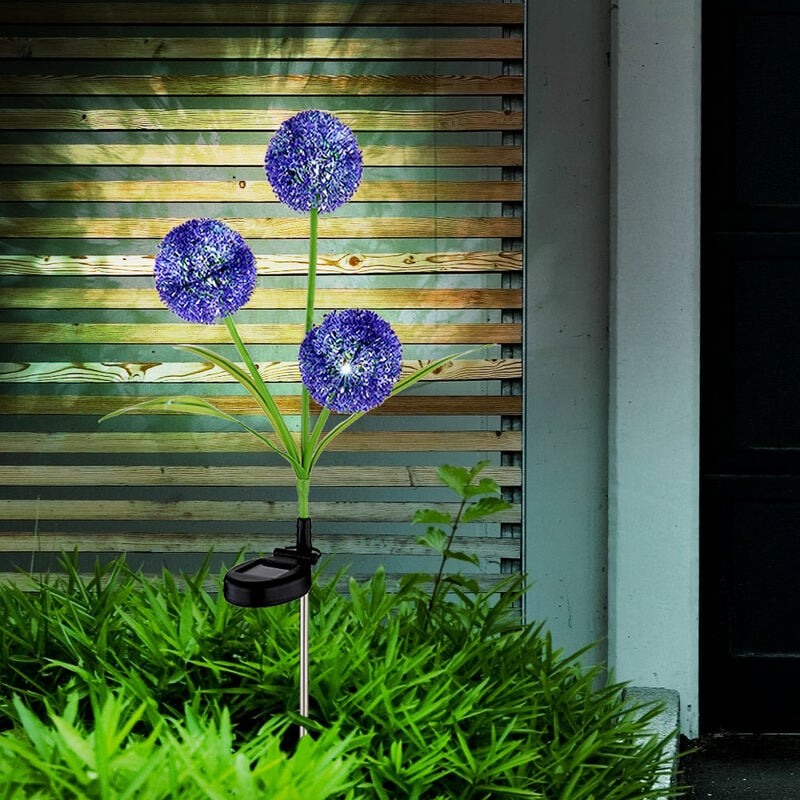Außenleuchte Gartendeko led Solarlampe Pusteblume Erdspieß Terrassenlampe, Edelstahl Kunststoff, neutralweiß, DxH 23x75 cm