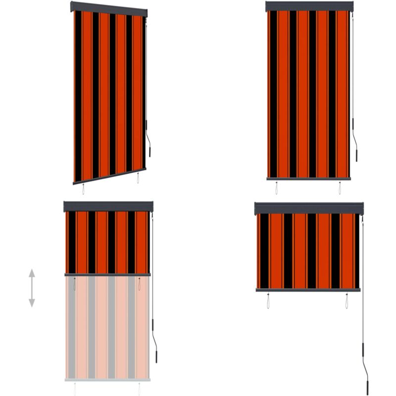 Außenrollo 80 x 250 cm Orange und Braun - Außenrollo - Markise - Sonnenschutz - Terrassenrollo - Balkonoberfläche - Home & Living