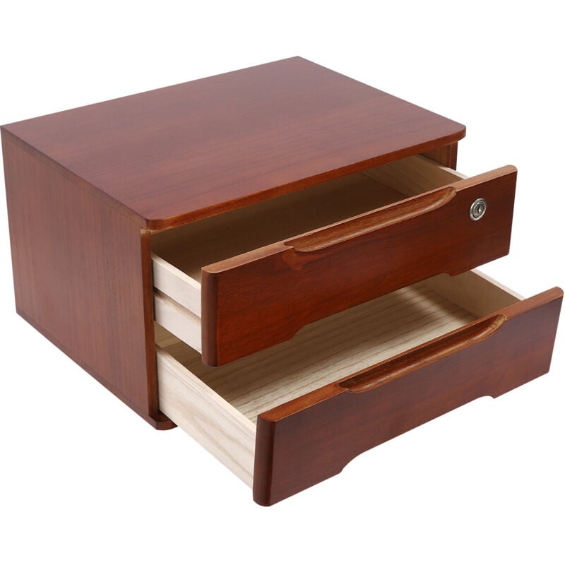 Aufbewahrungsbox aus Holz für den Schreibtisch, tragbarer Schreibtisch-Organizer mit 2 Schubladen, Aufbewahrungsschrank für den Schreibtisch mit