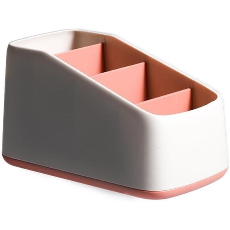 Aufbewahrungsbox für den Schreibtisch, Halterung für TV-Fernbedienung, 4 platzsparende ABS-Fächer, Schreibtisch-Organizer für Zuhause und Büro (rot)