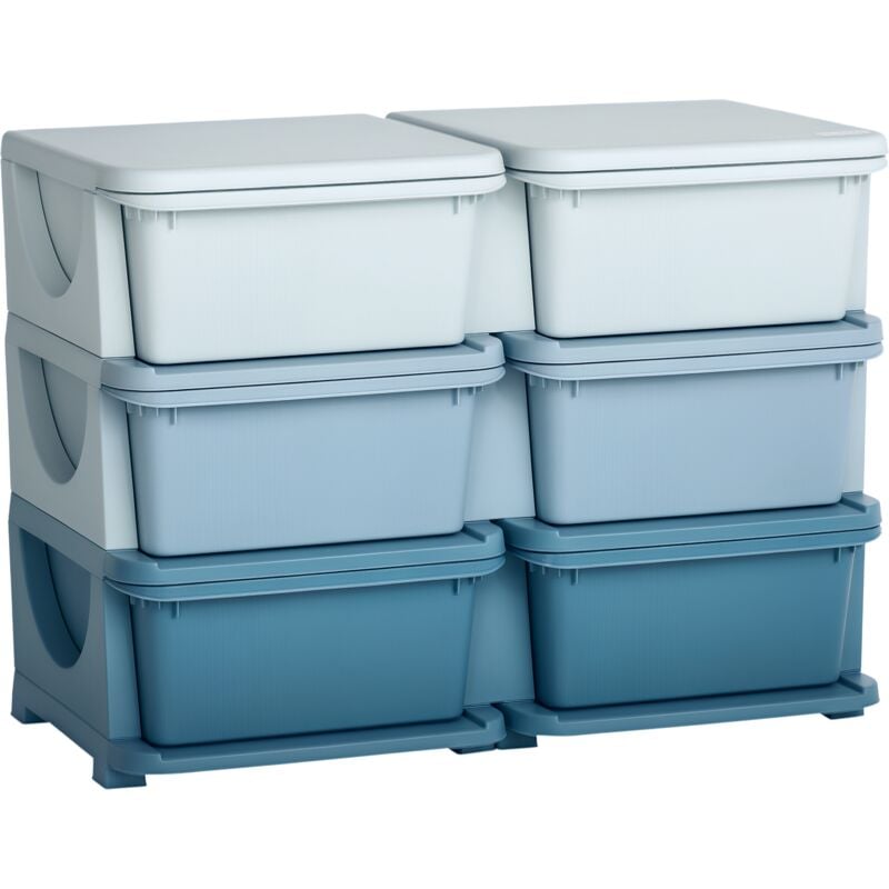 Schubladenschrank für Kinder mit Stauraum Aufbewahrungsboxen Spielzeug-Organizer Spielzeugkiste sechs Ebenen für Kinderzimmer 3-6 Jahre Kindermöbel