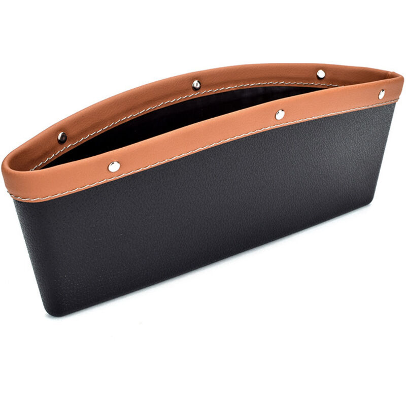 Aufbewahrungsbox für Konsolenzubehör aus PU-Leder, Stauraum für Handy, Schlüssel, Karten, Münzen (Kaffeefarbe)