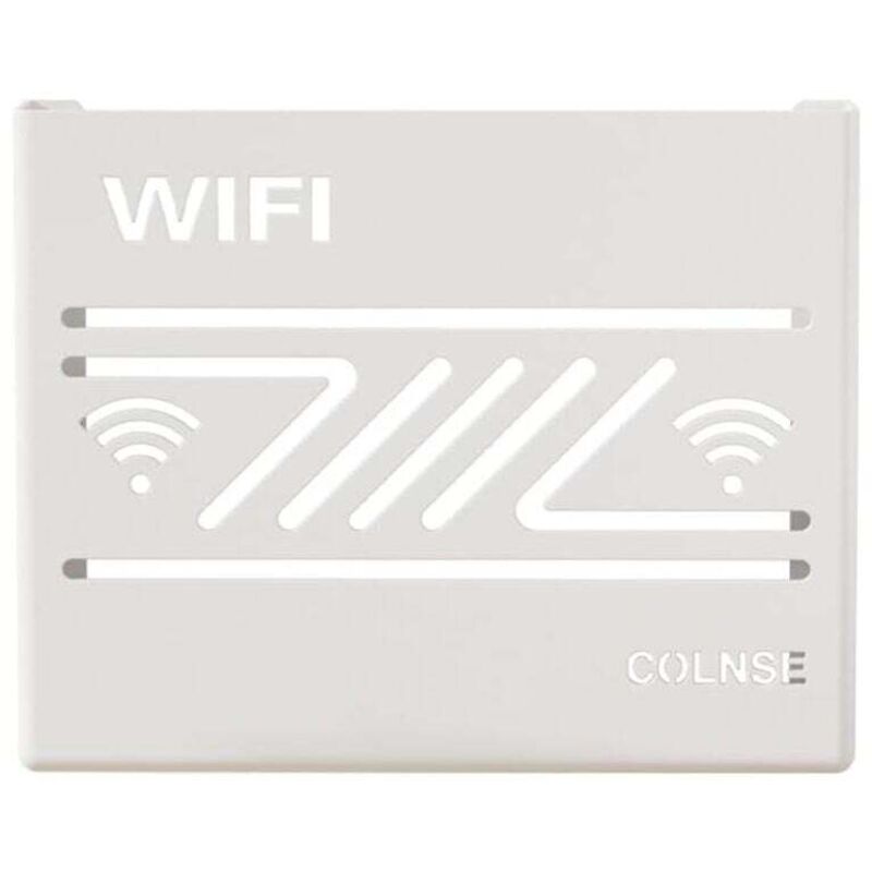 Odipie - Aufbewahrungsbox für WLAN-Router zur Wandmontage, dekoratives Wandregal, Wanddekoration, Multifunktion für Router, Kabel-Organizer, weiß