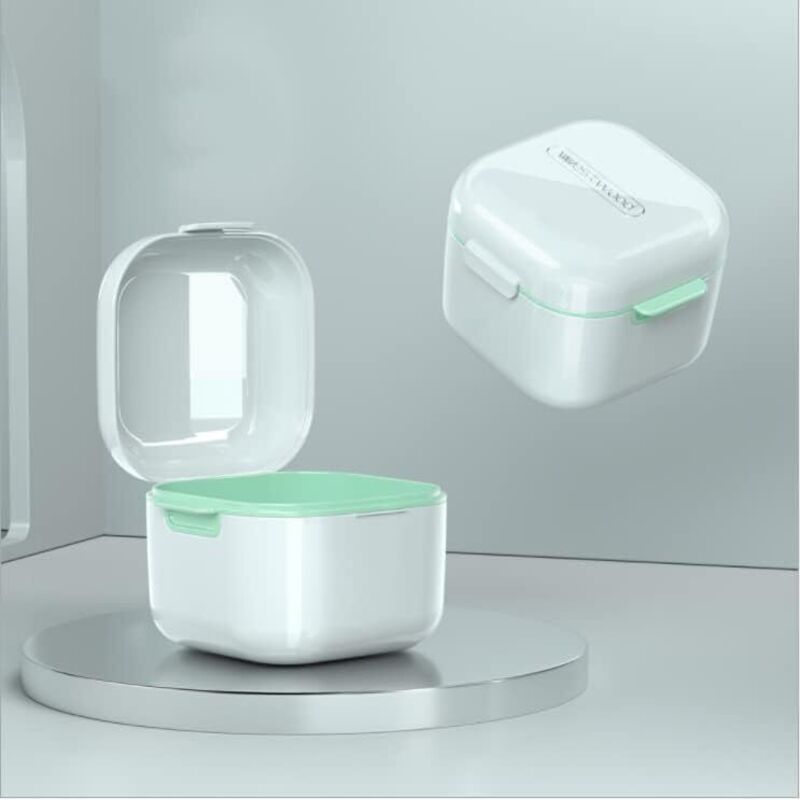 Aufbewahrungsbox für zahnärztliche Apparaturen mit Korb, Aufbewahrungsbox für zahnärztliche Apparaturen und Mundschutz (weiß)