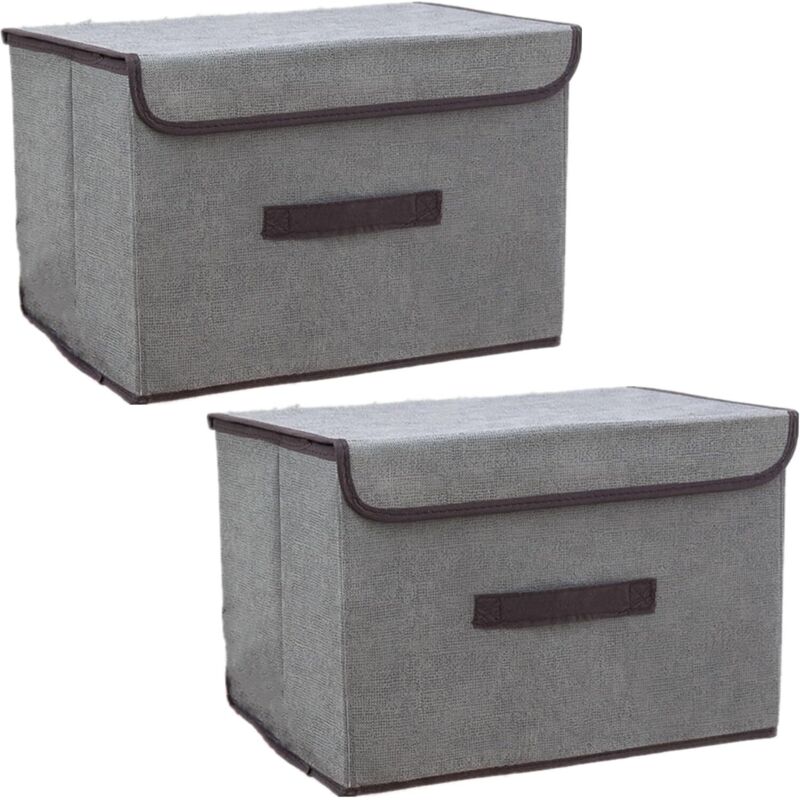 Aufbewahrungsbox mit Deckel, Stoff-Aufbewahrungsbox, Stoff-Aufbewahrungswürfel, zusammenklappbar, Aufbewahrungsboxen für Schränke, Kleidung,