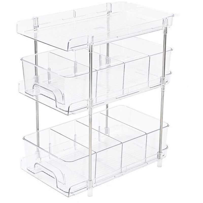 Aufbewahrungsmöbel für unter die Spüle. Kosmetikbox fürs Büro. Küchen-Organizer für unter die Spüle. Multifunktionaler, ausziehbarer Unterschrank