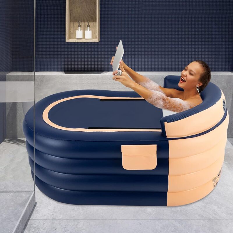 Aufblasbare Pools – Badewanne – Dickwandiger Whirlpool – Für Erwachsene – Kabellose elektrische Luftpumpe – Geeignet für Warmwasserbäder – Eisbäder –