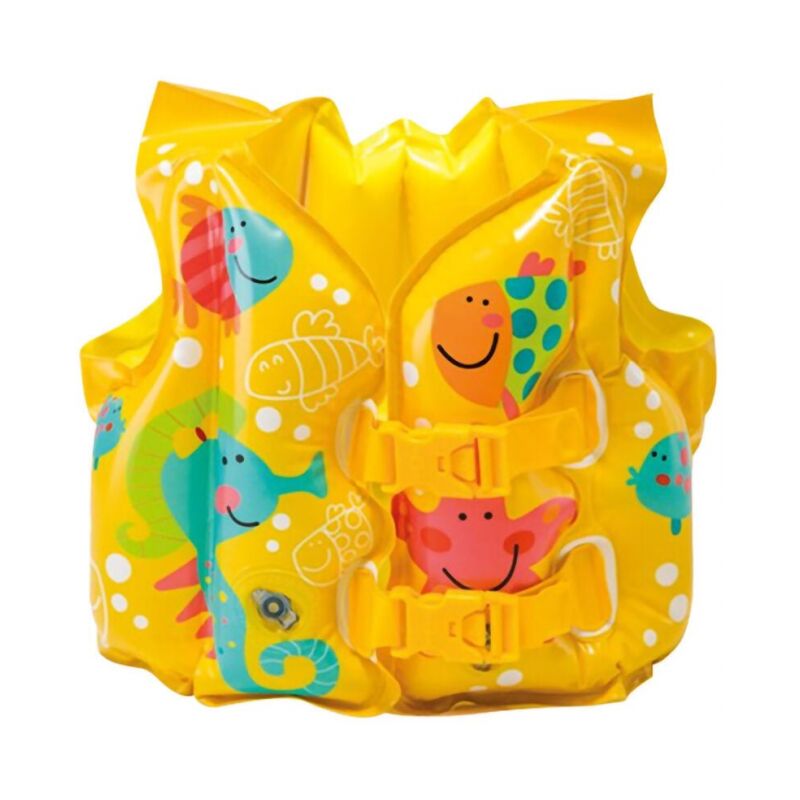 Cyslmuk - Aufblasbare Schwimmweste für Kinder, verstellbare Schwimmboje mit zwei Schnallen, Schwimmweste, Baby-Schwimmlernausrüstung