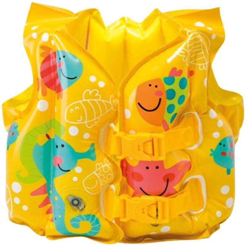 Aufblasbare Schwimmweste für Kinder, verstellbarer Doppelschnallen-Schwimmring, Schwimmweste, Babyschwimmtrainingsausrüstung