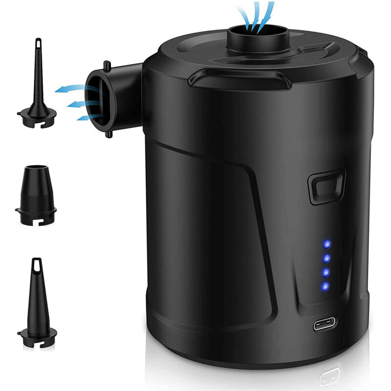 Aufblasbarer Matratzen-Inflator, Elektrischer Luftpumpen-Inflator, Aufblasbare Matratzenpumpe Deflator Winzige Pumpe mit 4000 mAh Akku für Boot,