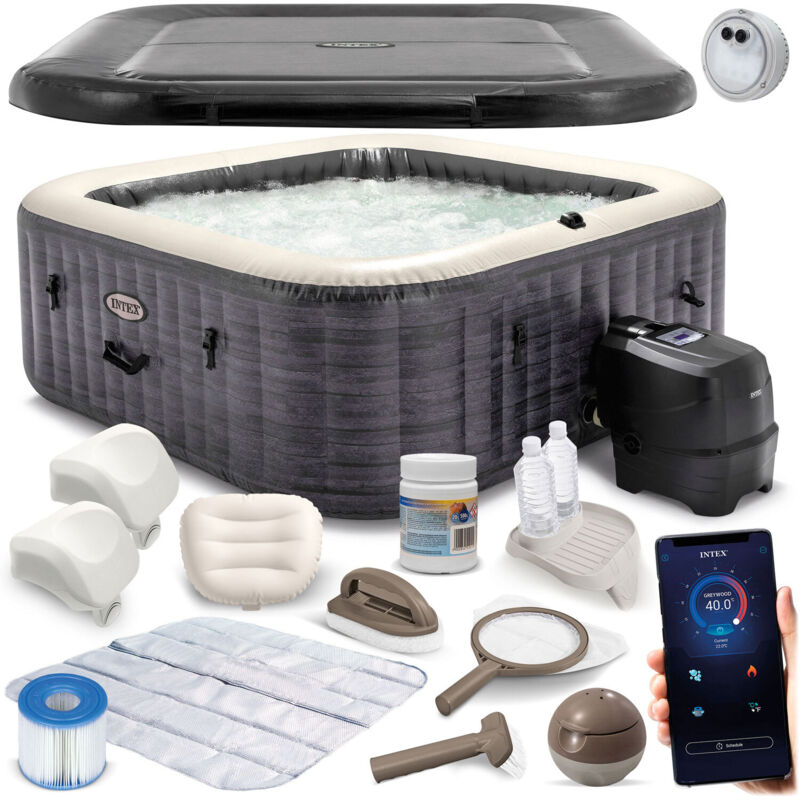 Aufblasbarer Whirlpool mit Hydromassage für 6 Personen INTEX 28452 Hydromassage 28452NP LED-Anwendung