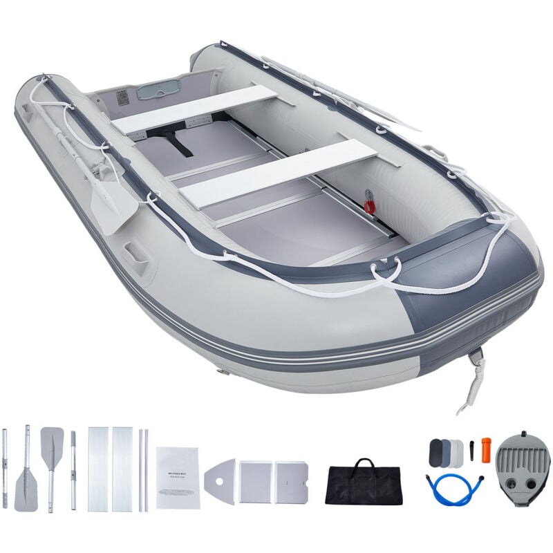 Aufblasbares Schlauchboot von Mophorn Sport-Beiboot für 6 Personen mit Heckspiegel, Tragkraft 680kg,Bootsboden aus Marineholz,verstellbare