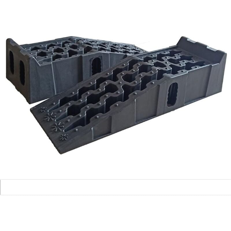 Auffahrrampe Schwerlast Hebebühne 7T Rampe Auto kfz Auffahrt Plattform Auffahrrampen Set Laderampe Auto-Rampen Kunststoff Autoreifen Anti-Rutsch