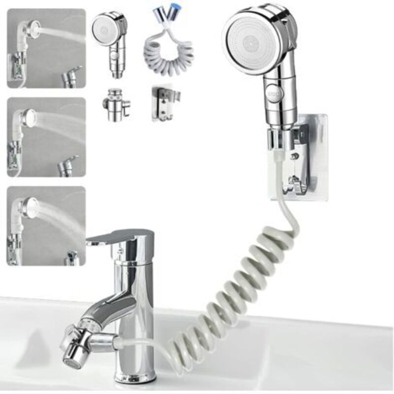 aufsteckbare Brause für Wasserhahn,Einfaches Haarewaschen und Reinigen von Tellern,Waschbeckenbrause/ Friseur/
