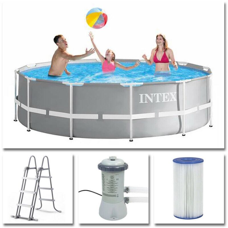 Aufstellpool INTEX Frame Pool Set Prism Rondo Ø 366 x 99 cm mit Zubehör