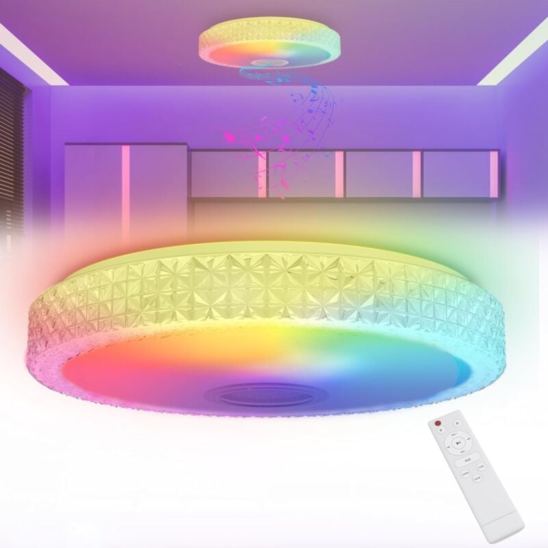 48W Led Deckenlampe mit Bluetooth Lautsprecher rgbw Farbwechsel Dimmbare Deckenleuchte Led Lampen Licht Deckenlampen Für Wohnzimmer Schlafzimmer