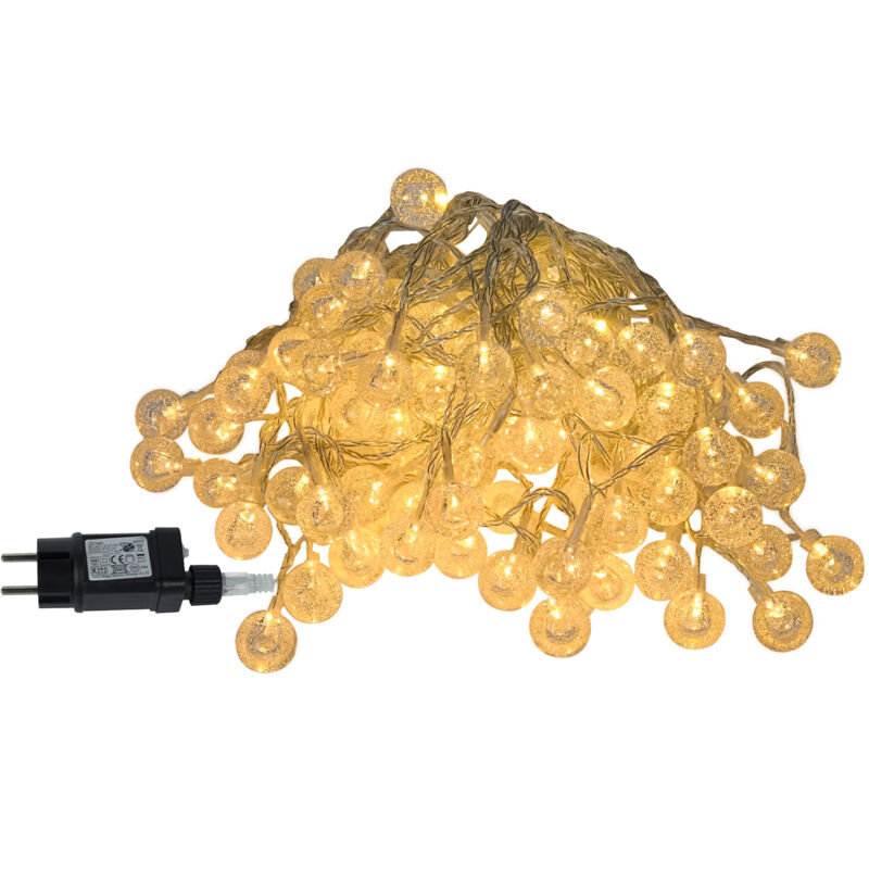 Aufun - Kugel led Lichterkette 30m 240LEDs Warmweiß Kristall Kugeln Lichterkette, 8 Modi IP44 Innen + Außen Deko Lichterkette (30m, Transparente