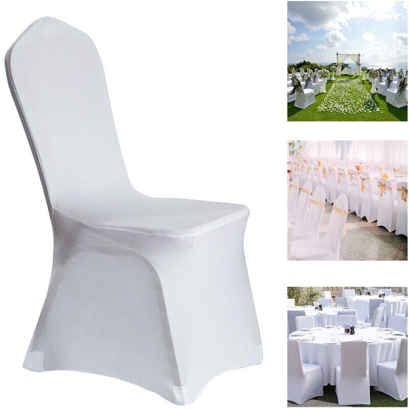 Stuhlhussen Stretch 100 stück Weiß Stretchhusse Universell Moderne Stuhl Husse Abdeckung im Lycra Stuhlbezug für Hochzeit Taufe Geburtstagsfeier