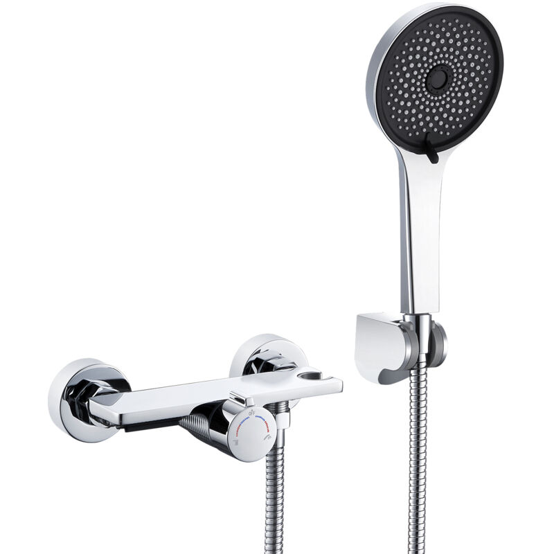 Auralum Max - Wasserfall Badewanne Duschset mit 5 Funktionen Handbrause, Chrome Badewannenarmatur, Duschsystem Duschset für Badewanne und Badezimmer
