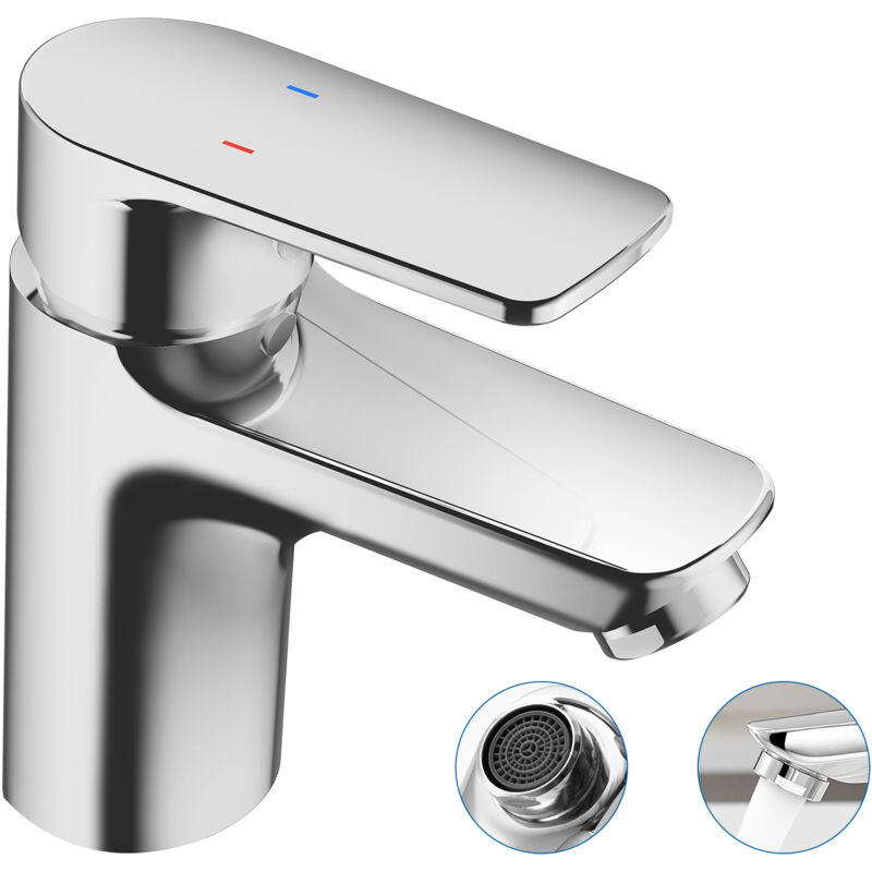 Auralum - Auraum Wasserhahn Bad Armatur, Waschtischarmatur Messing Waschbecken Armatur, Badarmatur Warm Kalt Mischbatterie Einhandmischer fürs