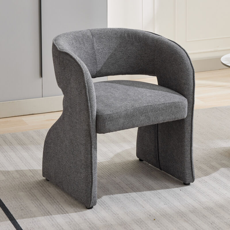 Ausgefallener Sessel Grauer Polsterstuhl, Einzelsitz, kleines Einzelsofa, Sessel, Badewannensessel, Polstersessel 59x61x75 cm, Belastbarkeit 150 kg,