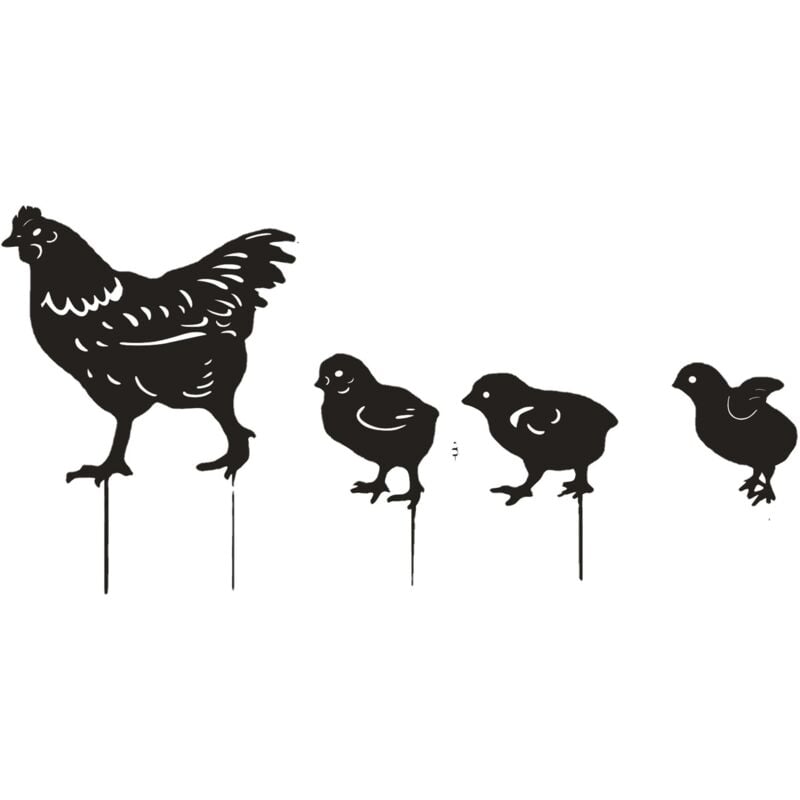 Ausgehöhltes Hühner-Garten-Hühnerdekor aus Metall, Creative Yard Chicken One Plug-In, Rasen-Hühner-Garten-Plug-In