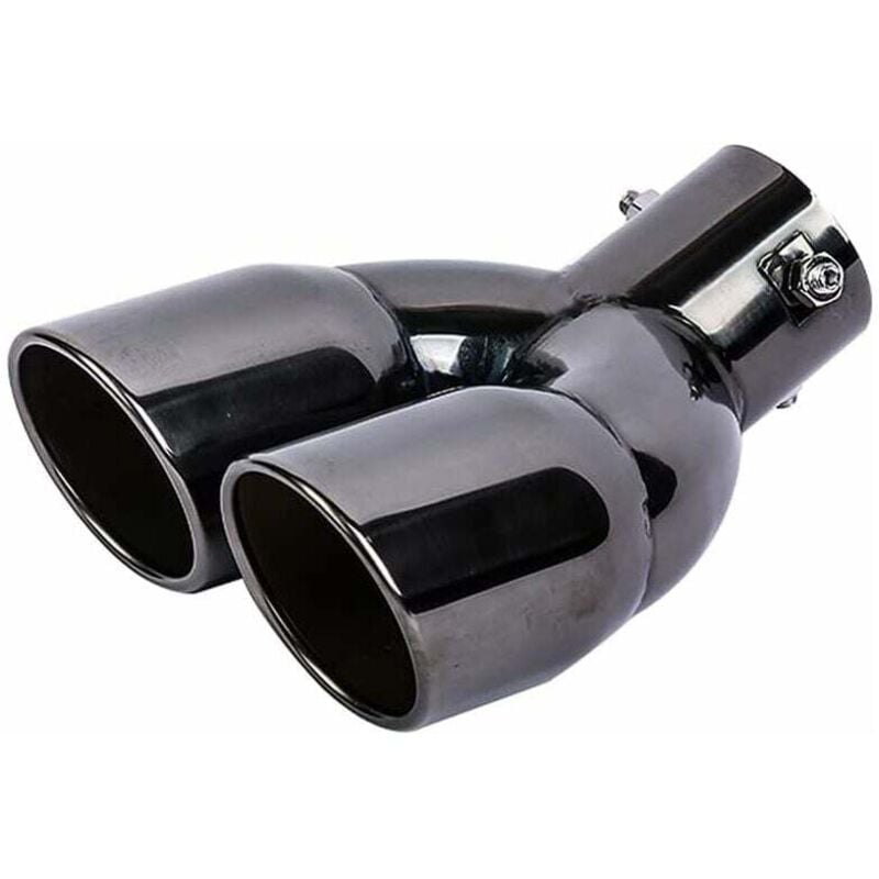 Auspuffblende, 76 mm Durchmesser Autoauspuffrohr Doppelauspuffblende Edelstahl Universal-Auspuffblende Schalldämpfer