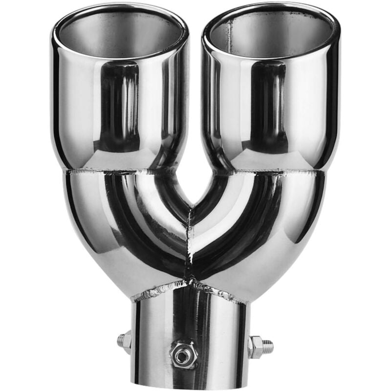 Auspuffblende mit Doppelauslass aus Edelstahl – Ersatzteil für Autoauspuffrohre (Teilenummer 6376220)