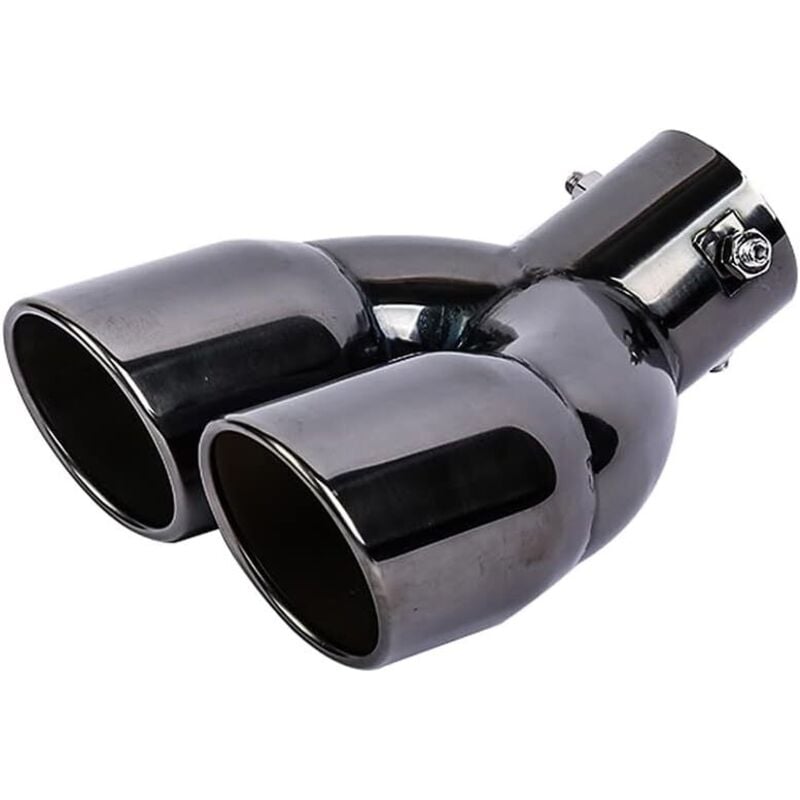 Auspuffblende, 76 mm Durchmesser Autoauspuffrohr Doppelauspuffblende Edelstahl Universal-Auspuffblende Schalldämpfer