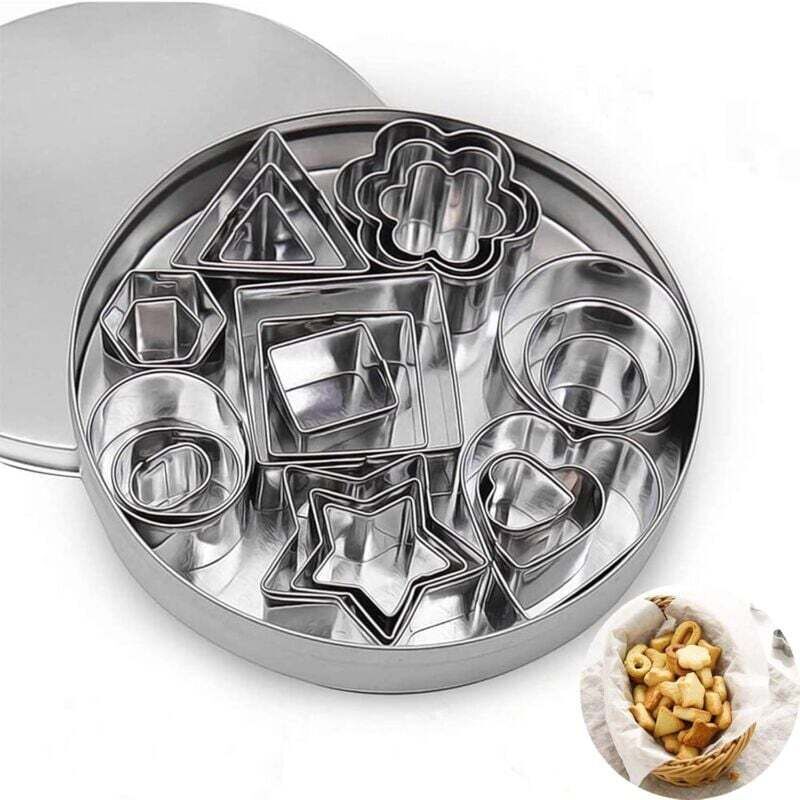 Ausstechformen, Mini-Keksausstecher, Ausstechformen aus Edelstahl für Fondanttorten, Kekse und Gebäck, runde Ausstechformen für Kekse und Kuchen (24