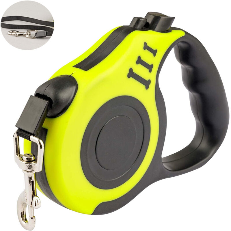 Ausziehbare Hundeleine 5 Meter mit bequemem Griff, flexible Leine für kleine, mittelgroße und große Hunde, ausziehbare Leine zum Spazierengehen und