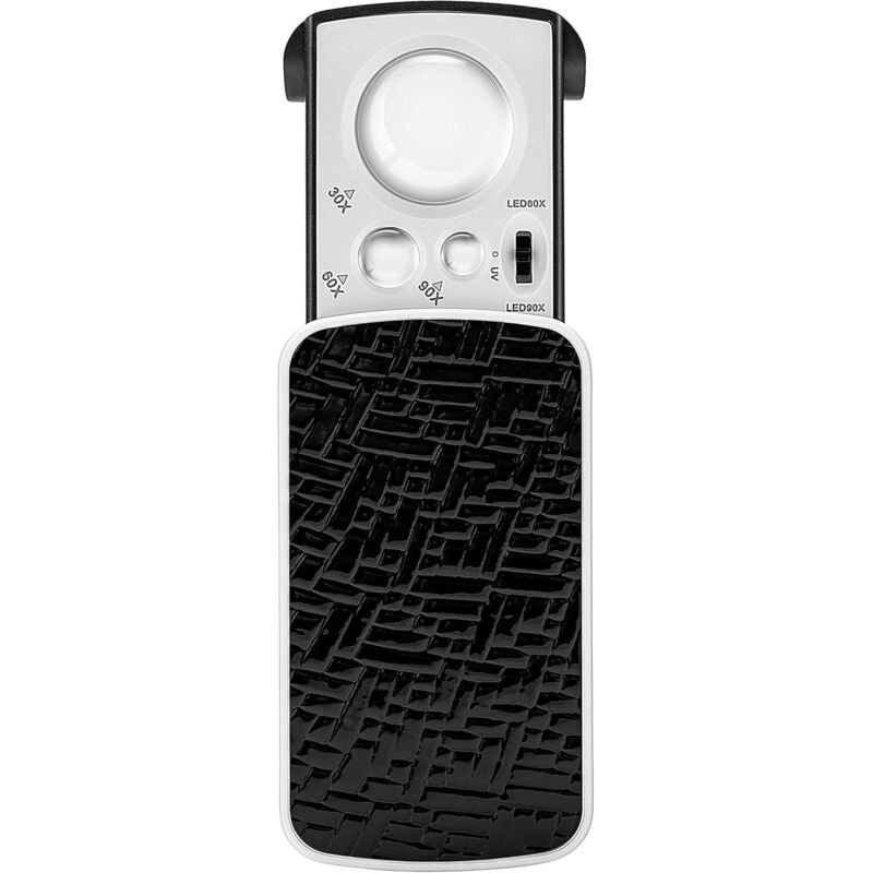 Tigrezy - Ausziehbare Schmucklupe, 30-fach, 60-fach, 90-fach, LED-beleuchtete Augenlupe mit UV-Licht für Schmuck, Diamanten, Edelsteine, Münzen,