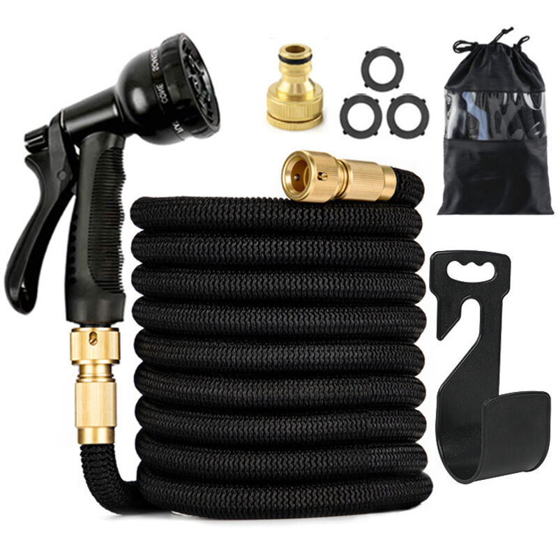 Ausziehbarer Gartenschlauch, 30 m, 100 Fuß, flexible Wasserschläuche, ausziehbarer Gartenschlauch mit 8-Funktions-Sprühpistole und 1/2-Zoll- und